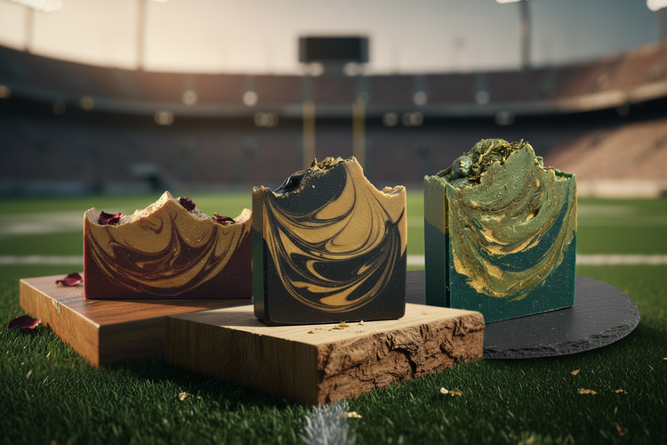 Coming Soon! Football inspired goat milk soap!  Pick your favorite team colors!