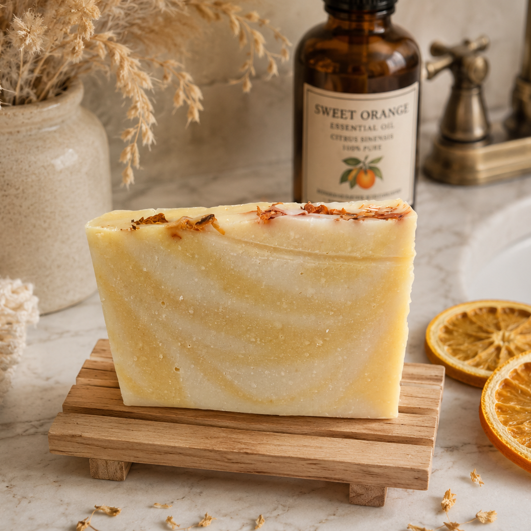 Citrus Sunrise Silk-Orange Essential Oil Goat Milk + Tallow Soap