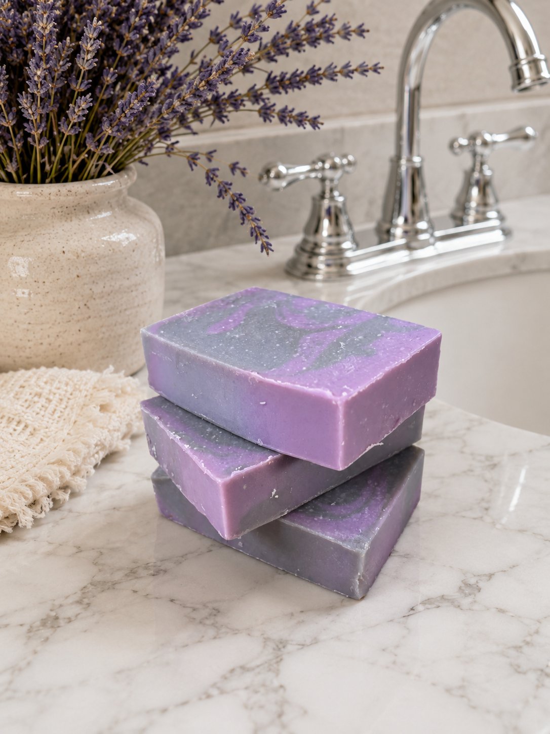 Lavender Calm Bar- Lavender essential oil Goat Milk + Tallow Soap