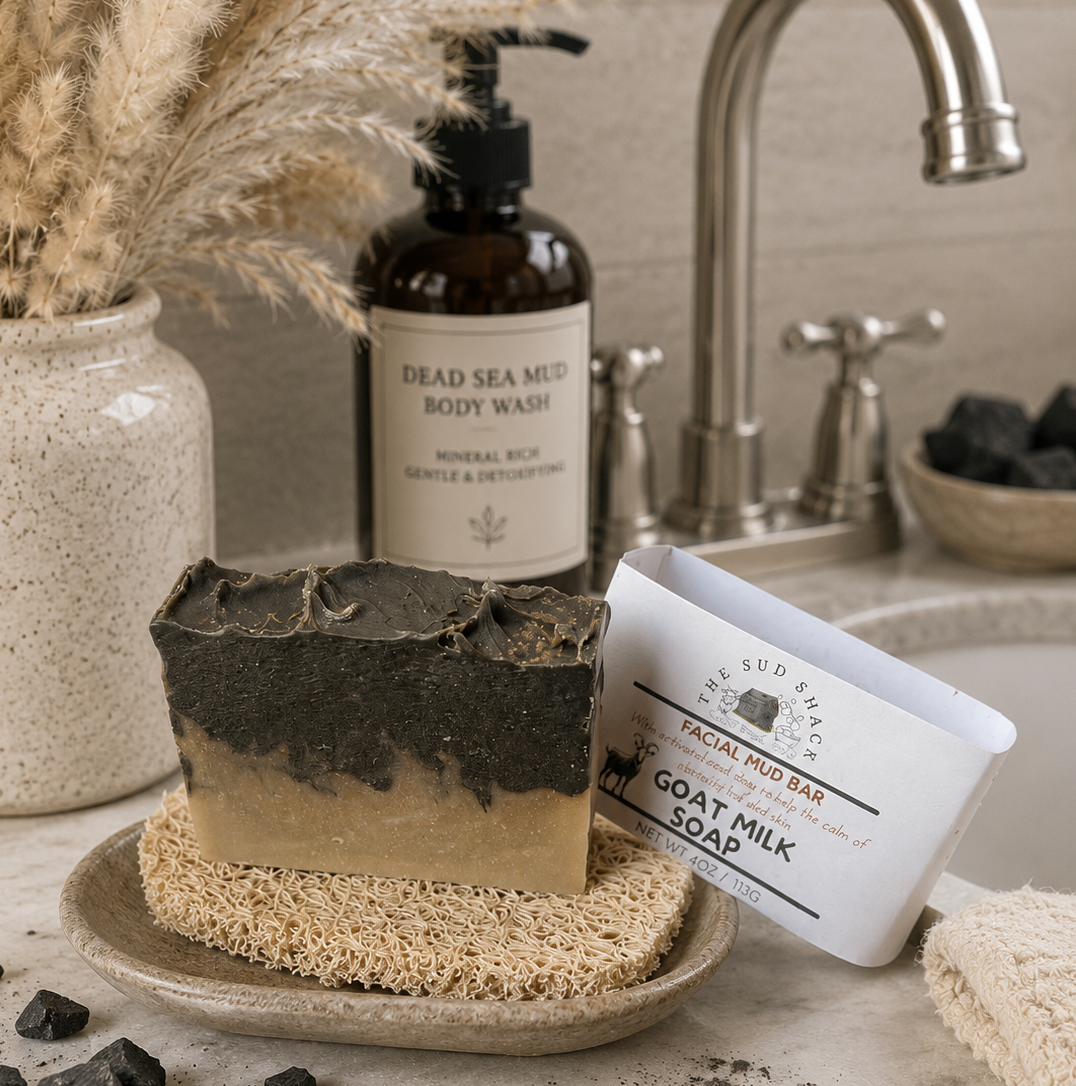 Facial Mud Bar Earth and Mineral (SCENTED): Butterscotch and Bourbon Goat Milk Facial Bar