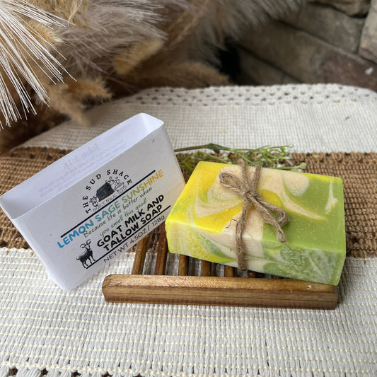 Lemon Sage Sunshine- Sage and Lemongrass  Goat Milk + Tallow Soap