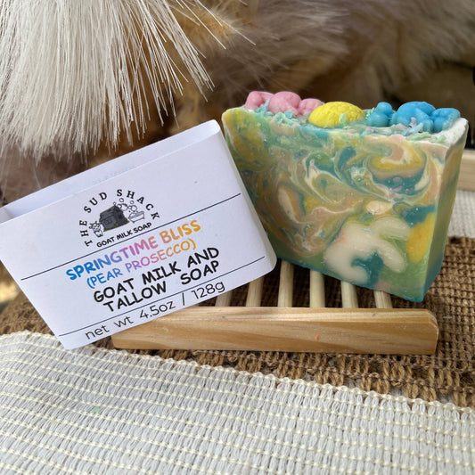 Springtime Bliss-Pear Prosecco Goat Milk and Tallow Soap