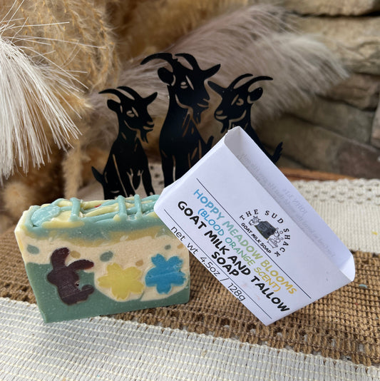 Hoppy Meadow Blooms-Blood Orange scented Goat Milk and Tallow Soap
