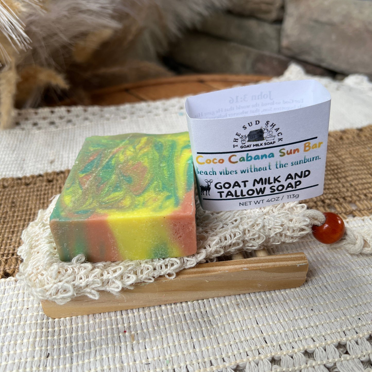 Coco Cabana Sun Bar- Coco Cabana scented Goat Milk + Tallow Soap