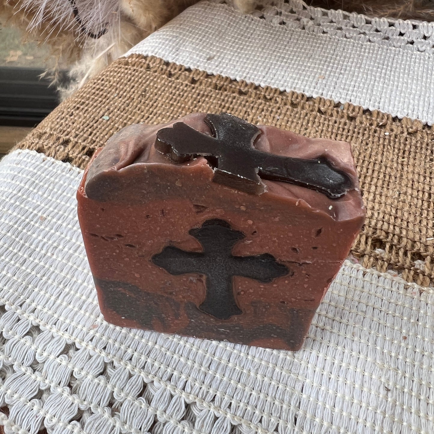 Leather and Grace -Leather and Turmeric scented  Goat Milk + Tallow Soap