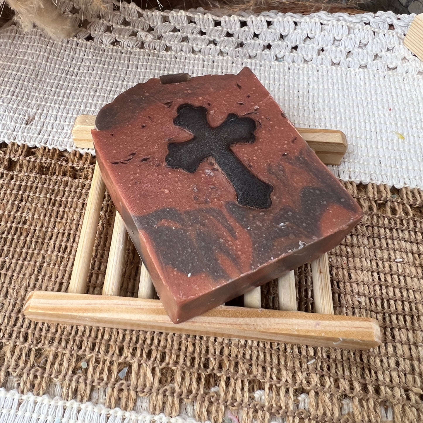 Leather and Grace -Leather and Turmeric scented  Goat Milk + Tallow Soap